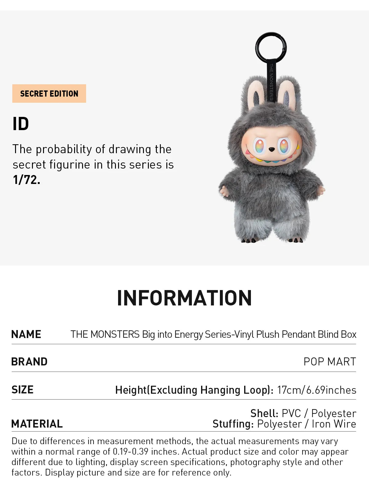1 X LABUBU THE MONSTERS BIG INTO ENERGY